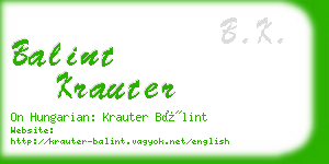 balint krauter business card